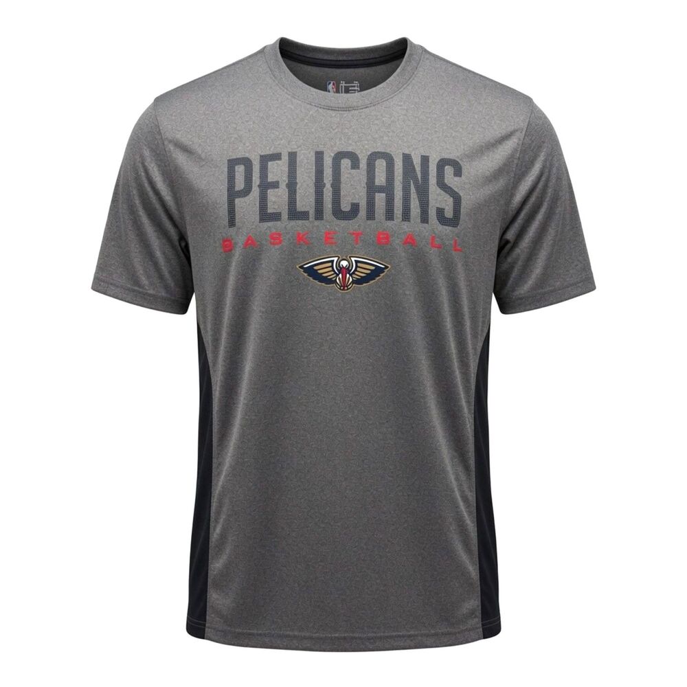 Ultra Game NBA Pelicans Men's XL Heather Grey Black Active Performance T-Shirt